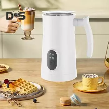 Электрический вспениватель молока с антипригарным покрытием. Большая емкость, низкий уровень шума. Можно мыть в посудомоечной машине. Вилка стандарта Великобритании. Многофункциональный автоматический вспениватель для теплой и холодной воды. UK белый