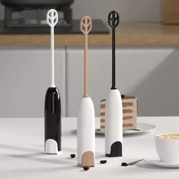 Электрический вспениватель молока, венчик для кофе, ручной миксер для приготовления фраппе, латте, горячего шоколада чёрный