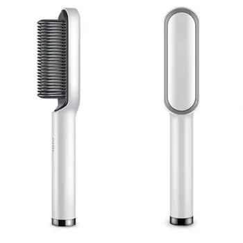 Электрический выпрямитель для волос Quick Heat, расческа и инструмент для завивки волос для придания формы и укладки белый