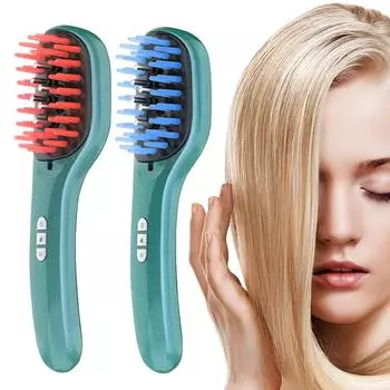 Электрический Жидкий Массажный Гребень Красный Синий Светодиод Вибрационный Массаж Эфирное Масло Жидкий Направляющий Массажер Уход За Волосами Аппликатор Для Кожи Головы зелёный