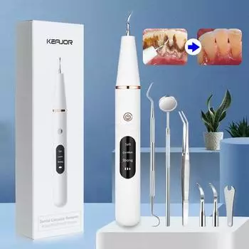 Электрический звуковой инструмент для удаления зубного камня, средство для удаления зубного камня и зубного камня, очиститель для удаления пятен, отбеливание зубов, портативный со светодиодом