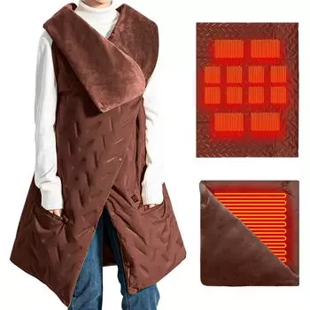 Электрическое электрическое одеяло 12 температур Электрический плечевой USB коленный USB электрический может использоваться как большой тепловой регулятор температуры на одном для всего коричневый