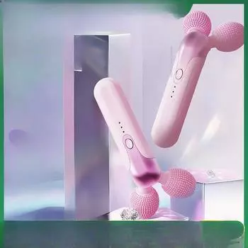 Электрическое очищающее средство для лица, щетка для лица, косметический массажер, роликовый вибрационный лифтинг, инструмент V для лица, инструмент для похудения 17*9*5 синий