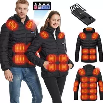 Электрическое отопление Зимнее электрическое отопление 3 уровня температуры USB источник питания Места тепла 30000 мАч Мобильный 4 Независимый Быстрый Черный S [Platilive]