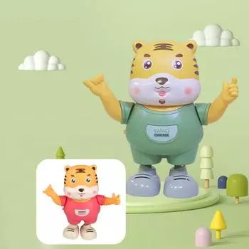 Электрические поющие и танцующие тигры робот световая музыка проекция фигурка игрушка мальчик девочка игрушка подарок ребенку One Size зелёный