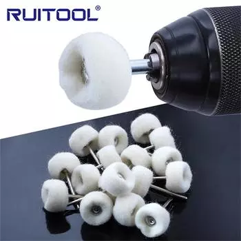 Электрическое шлифовальное колесо с ручкой из шерсти 3 мм с полировальным кругом, шлифовальная головка из войлока 5pcs