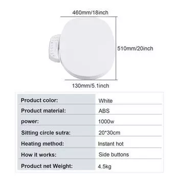 Электрическое сиденье для унитаза с функцией мягкого закрывания Подогреваемое сиденье для унитаза Удлиненное сиденье для унитаза Умное сиденье для унитаза Биде Туалет Биде белый