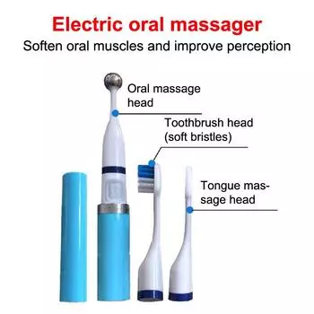 Электрическое устройство для тренировки мышц языка, массажные инструменты для тренировки мышц языка и рта, сменные головки для зубных щеток чёрный