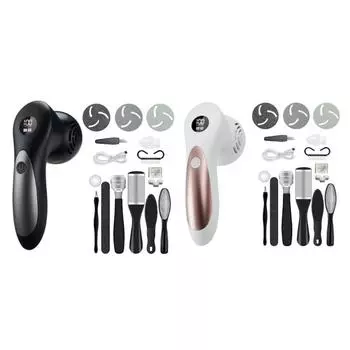 Электрическое устройство для удаления мозолей на ногах, аккумуляторные устройства для удаления мозолей, 3 шлифовальные головки чёрный