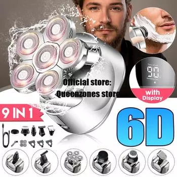 Электробритва 6 в 1 с 6 лезвиями, триммер для волос и бороды для мужчин, перезаряжаемая электробритва, мужская машинка для бритья лица, набор для ухода Only Machine