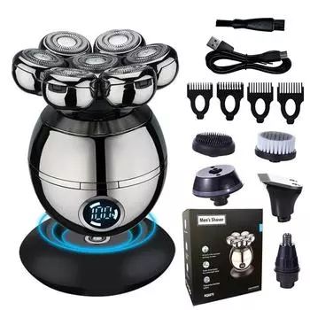 Электробритва 7D плавающая режущая головка база зарядка портативный мужской триммер для бороды машинка для стрижки перезаряжаемая лысая головка электрическая бритва