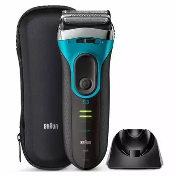 Электробритва Braun Series 3 Proskin Shaving Blue для мужчин с 3 лезвиями, моющаяся/ванная 3080s-B синий
