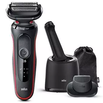 Электробритва Braun Series 5 51-R7200cc-V с чистящей машинкой, триммер Kiwazori, водонепроницаемый дизайн, перезаряжаемый, беспроводной, с глубоким сетчатым лезвием