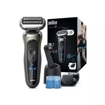 Электробритва Braun Series 7 с чистящей машинкой, электрическая бритва для мужчин [эксклюзивно для .co.jp] 72-C7500cc триммер для бороды, титаново-золотой