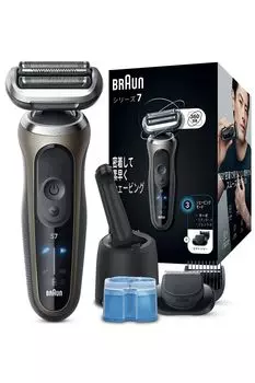 Электробритва Braun Series 7 с чистящей машинкой Электробритва Триммер для бороды Titanium Gold Мужская 72-C7500cc