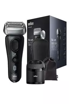 Электробритва Braun Series 8 с чистящей машинкой Электробритва для мужчин Система стрижки Технология звуковой вибрации Вечерняя электробритва Zero to Zero серебряный