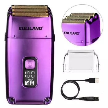 Электробритва Curry Wolf для мужчин: Устройство для отбеливания волос с тройной сеткой, пригодное для парикмахеров, можно мыть R11