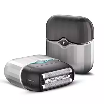 Электробритва для мужчин, маленькая возвратно-поступательная электрическая бритва для сухого и влажного бритья, аккумуляторная, для глубокого бритья, водонепроницаемая, IPX7, бритва в комплекте, серебристый цвет серебряный