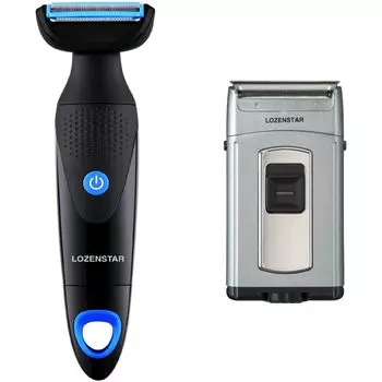 Электробритва для тела Rozenstar Washable Pocket Sled с 3 лезвиями, ультрамаленькая, с кнопкой блокировки, с двойным лезвием, работающая от батареек, моющаяся, электрическая серебряный