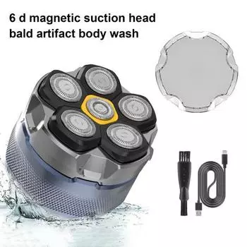Электробритва IPX8 Водонепроницаемость Технология влажного и сухого бритья Плавающая головка 6D Быстрое бритье Магнитный дизайн Светодиод