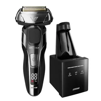 Электробритва Izumi high-end series с 4 лезвиями возвратно-поступательного типа, произведена в Японии, полная мойка тела, звуковой привод, серебристый (Содержит 3 чистящих средства) СКЛ-083