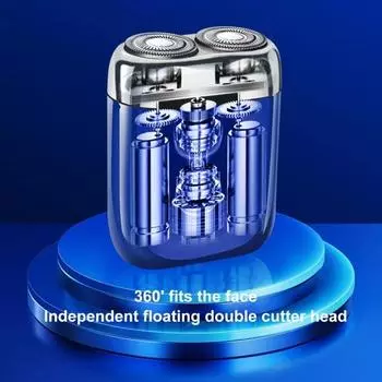 Электробритва карманного размера, острое лезвие, низкий уровень шума, сильная мощность, моющаяся, глубокое бритье, интерфейс Type-C, двойная головка, мужская бритва для бороды, использование в командировке серебряный