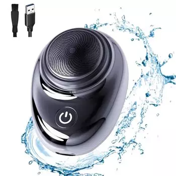 Электробритва KONKA Shaver Маленькая компактная бритва с 3 вращающимися лезвиями, аккумуляторная, для гладкого бритья, мини-бритва с защитой от влаги IPX6, можно мыть, сухое и влажное бритье