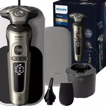 Электробритва Philips 9000 Prestige, модель стиральной машины, электрическая бритва для мужчин, роторная, с технологией защиты кожи, роторная, для ванны, шампанское
