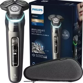 Электробритва Philips 9000 Series электрическая бритва для мужчин роторная для ванны темный хром (72 лезвия, тип/технология SkinIQ, можно мыть) С9987/30