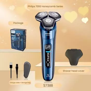 Электробритва Philips S7388 SkinIQ Tech, вращающаяся на 360 градусов бритвенная головка для мужчин, интеллектуальный мощный триммер, перезаряжаемый