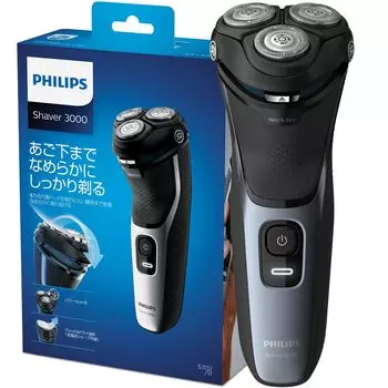 Электробритва Philips серии 3000 Снижает нагрузку на кожу 27 лезвий Мощные лезвия В комплекте с триммером Ванна Вращающаяся Аккумуляторная батарея - - - - -