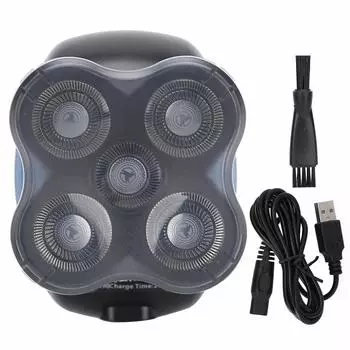 Электробритва с 5 лезвиями, водонепроницаемая бритва, перезаряжаемый инструмент для бритья бороды у мужчин