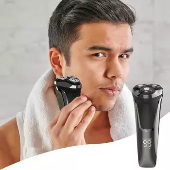 Электробритва со светодиодным дисплеем, USB-зарядка, IPX6, водонепроницаемая, для влажного и сухого бритья, портативная, для путешествий, бритва для мужчин, триммер для бороды, инструмент для удаления волос