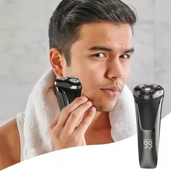 Электробритва со светодиодным дисплеем, USB-зарядка, IPX6, водонепроницаемая, для влажного и сухого бритья, портативная, для путешествий, бритва для мужчин, триммер для бороды, инструмент для удаления волос