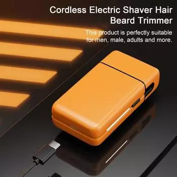 Электробритва Водонепроницаемая Компактный размер Высокоточный мощный мотор Мелкая сетка Аккумуляторная электробритва Триммер для бороды для мужчин чёрный
