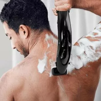 Электробритва Yousheng с эргономичной ручкой, водонепроницаемая, IPX7, мужской триммер для волос на теле, перезаряжаемый через USB, ручной инструмент для удаления волос чёрный