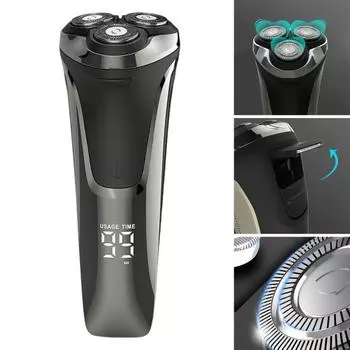 Электробритва Yousheng со светодиодным дисплеем, USB-зарядка, IPX6, водонепроницаемая, для влажного и сухого бритья, портативная, для путешествий, бритва для мужчин, триммер для бороды, инструмент для удаления волос