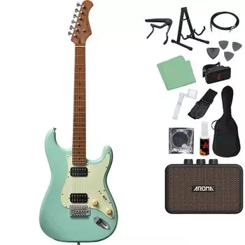 Электрогитара Bacchus для начинающих, мини-усилитель SFG Strat Type, гриф из обожженного клена Bacchus BST-3-RSM/M, 14 предметов [в комплекте аккумуляторная батарея]