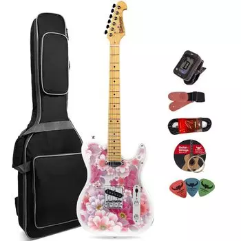 Электрогитара Bullfighter TL Telecaster для взрослых, набор для начинающих, набор для профессиональных электрогитар Rock, звукосниматель TL типа SS (пеной)