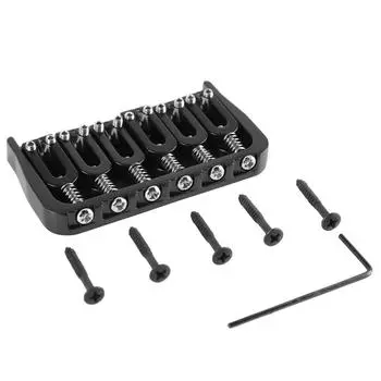 Электрогитара Фиксированный бридж Металлический Регулируемый Профессиональный Замена Фиксированного Бриджа Золото чёрный/серебряный