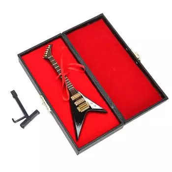 Электрогитара Модель Черный Мини Музыкальные Инструменты Коллекция Подарочные Украшения 14см