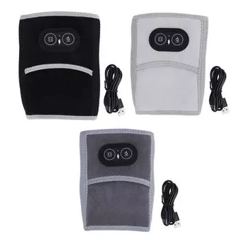 Электрогрелка для локтя, 3 уровня нагрева, регулируемая застежка-липучка, виброустойчивый нагрев руки Black