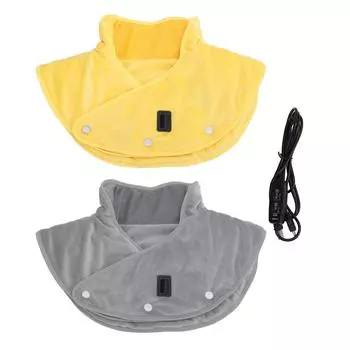 Электрогрелка для плеч и шеи, 3 уровня настроек, регулируемый таймер, 3 зоны нагрева, углеродное волокно, электро Yellow