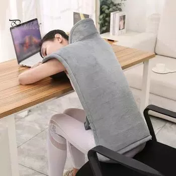 Электрогрелка, мгновенный подогрев, для шеи, плеч, спины, облегчение боли, утяжеленная электрическая грелка с проводным пультом дистанционного управления для мужчин, женщин, мам, пап серый