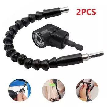 Электроинструмент-2 шт. Угловая дрель и насадки с гибким валом, удлинительная отвертка, держатель бит