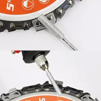 Электроинструмент-6 шт., цилиндрические заусенцы с алмазным покрытием, точилка для бензопилы, напильник 4/4,8/5,5 мм 4.8mm