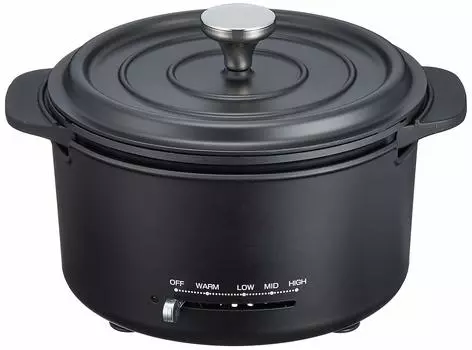 Электрокастрюля IH, совместимая с открытым пламенем, матово-черная [Yamazen] EGD-D650(МБ)