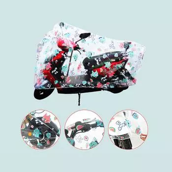 Электромобиль от дождя и снега, солнцезащитный козырек, пылезащитный, водонепроницаемый, устойчивый к атмосферным воздействиям для мотоцикла Flower Pattern 1.8m /5.9ft