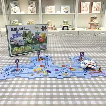 Электромобиль собранный Roving Into Spacescene детский пазл 13 шт. Трек автомобиль пазл креативные игрушки подарочная коробка упаковка B026