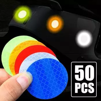 Электромобиль светоотражающие наклейки автомобиль мотоцикл круговое предупреждение светоотражающая наклейка шлем противостолкновительный водонепроницаемый стикер 10pcs желто-зеленый